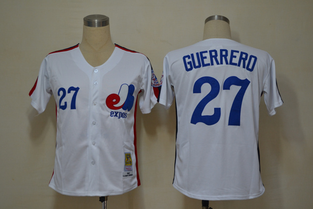 Mlb Montreal Expos 27 Guerrerd White Throwback Jerseys