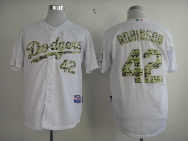 Los Angeles Dodgers Authentic 42 Robinson 2013 USMC Home Cool Base Jersey