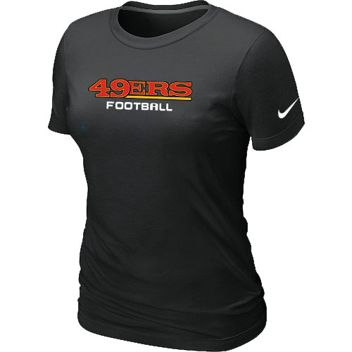 Nike San Francisco 49 ers Sideline Legend Authentic Font Womens TShirt Black 167