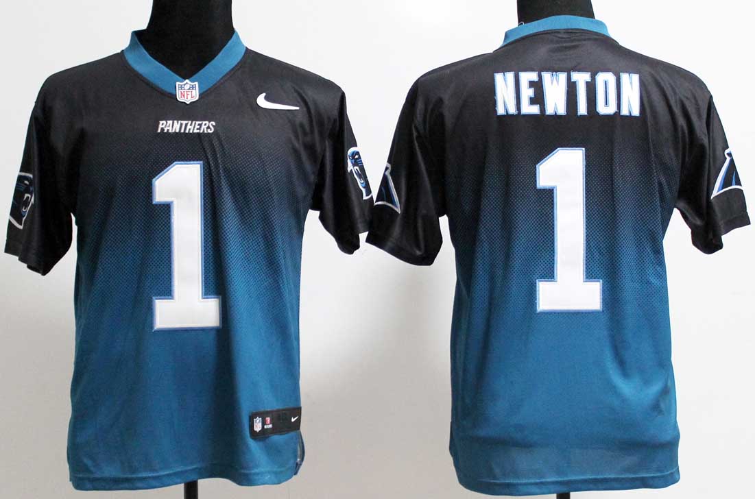 Nike NFL Carolina Panthers #1 Newton Fadeaway Drift Fashion Youth Jersey