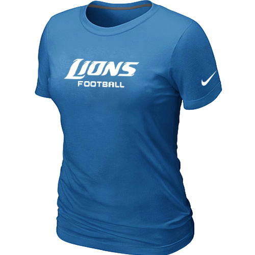  Nike Detroit Lions Sideline Legend Authentic Font Womens TShirt L- Blue 5 