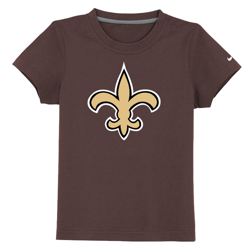 New Orleans Saints Authentic Logo Youth T Shirt brown