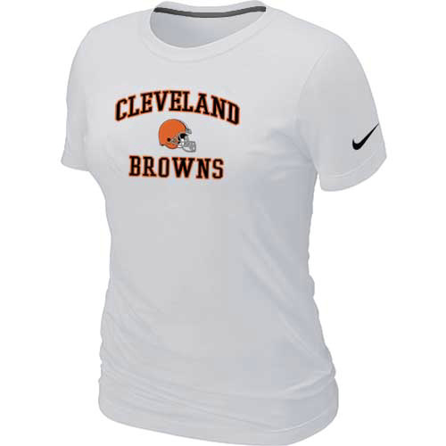  Cleveland Browns Womens Heart& Soul White TShirt 23 