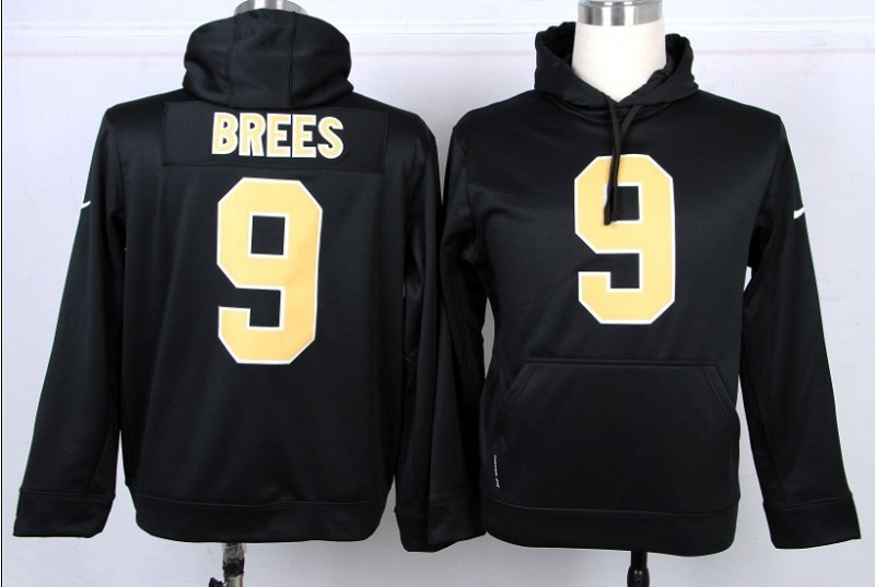 New Orleans Saints #9 Brees Black Pullover Hoodie