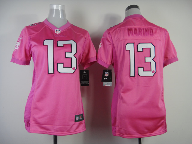 NFL Miami Dolphins #13 Marino Women Pink Jersey