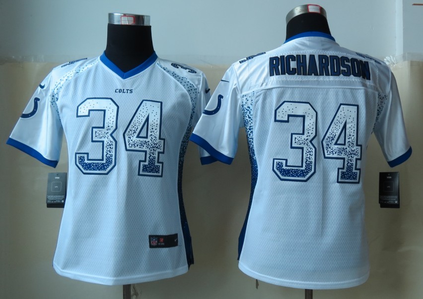Women 2013 NEW Nike Indianapolis Colts 34 Richardson Drift Fashion White Elite Jerseys