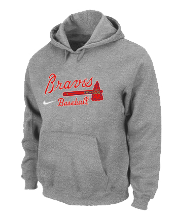 Atlanta Braves Pullover Hoodie  Grey