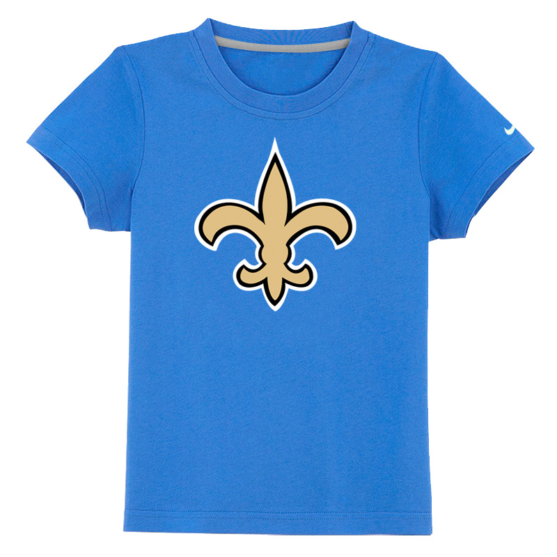 New Orleans Saints Authentic Logo Youth T Shirt light blue
