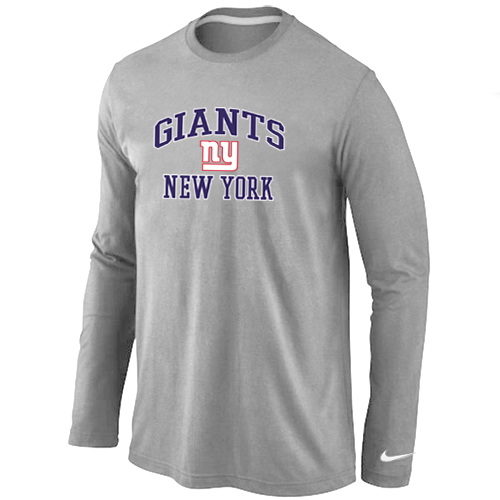 Nike New York Giants Heart & Soul Long Sleeve T-Shirt Grey