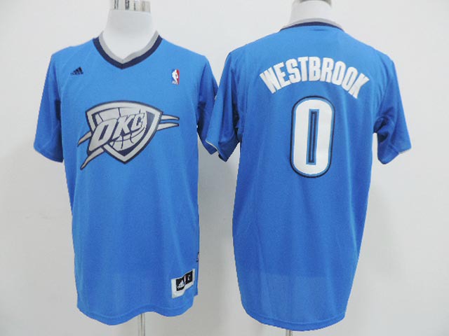 2014 NBA Oklahoma City Thunder #0 Westbrook Blue New Christmas Jersey