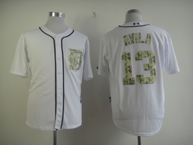 MLB Detroit Tigers #13 Avila white jersey