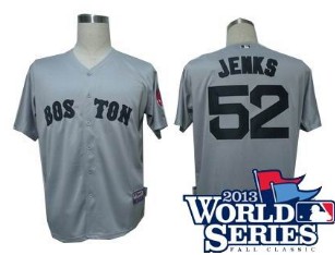 Boston Red Sox #52 Bobby Jenks jerseys gray 2013 World Series Patch