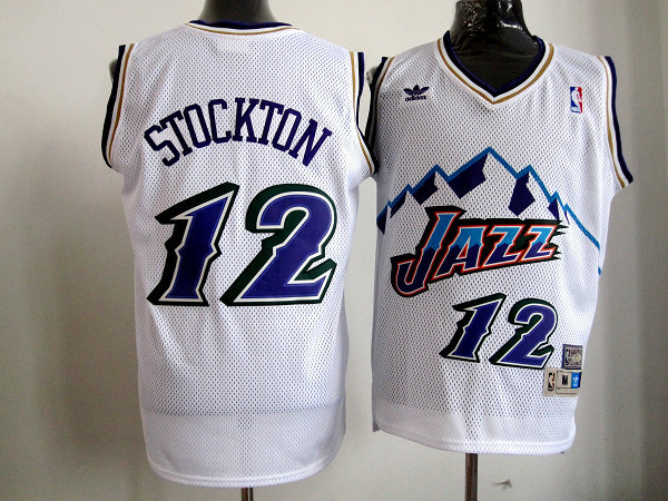 NBA Utah Jazz #12 Stockton White Jersey