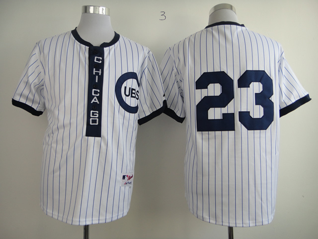 MLB Chicago Cubs #23 Authentic 1909 Turn The Clock Jersey White