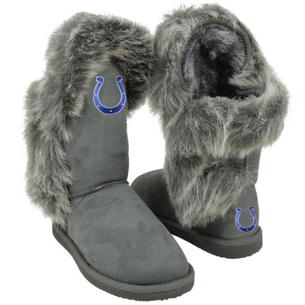 NFL Indianapolis Colts Womens Cuce Shoes Ladies Fanatic Boots Gray