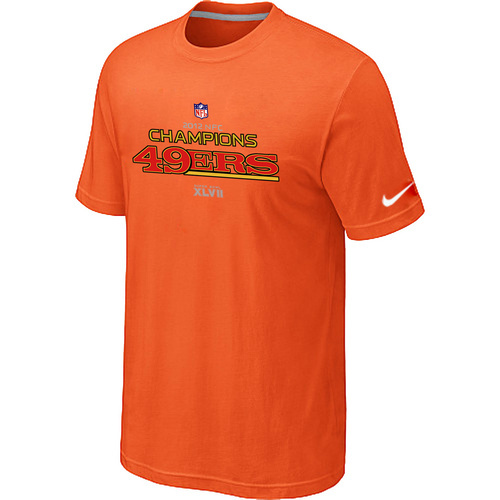  Mens Nike San Francisco 49 ers 2012 NFC Conference Champions Trophy Collection Long Orange TShirt 84 