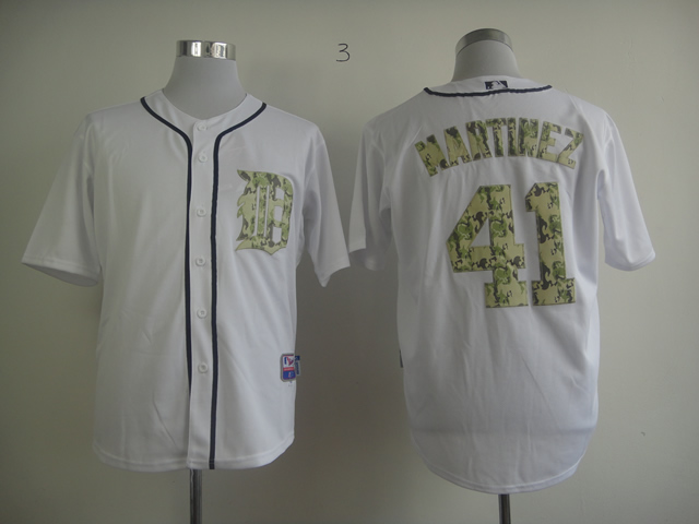 MLB Detroit Tigers #41 Martinez white jersey