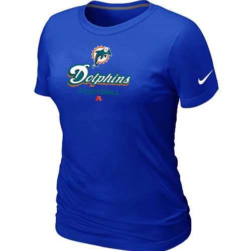  Miami Dolphins Blue Womens Critical Victory TShirt 48 