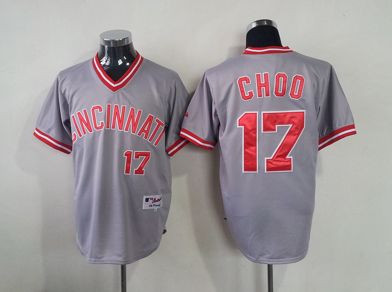 MLB Cincinnati Reds #17 Choo Grey Jersey