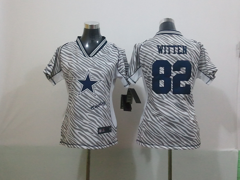 Dallas Cowboys #82 Witten Women Zebra Jersey