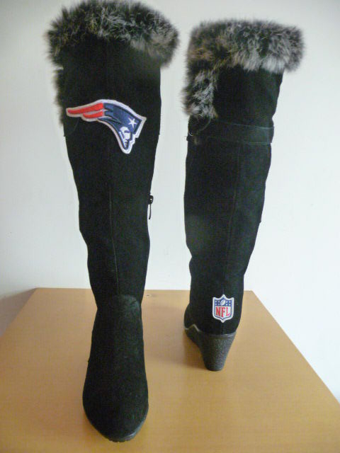 NFL New England Patriots Cuce Shoes Womens Cheerleader Boots Black