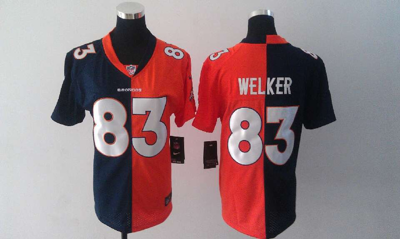 Nike NFL Denver Broncos #83 Welker women half and half jersey
