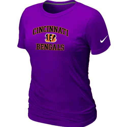  Cincinnati Bengals Womens Heart& Sou Purplel TShirt 38 