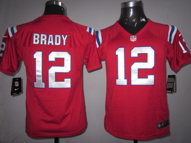 Red Tom Brady Jersey, Youth Nike New England Patriots #12 Limited Jersey