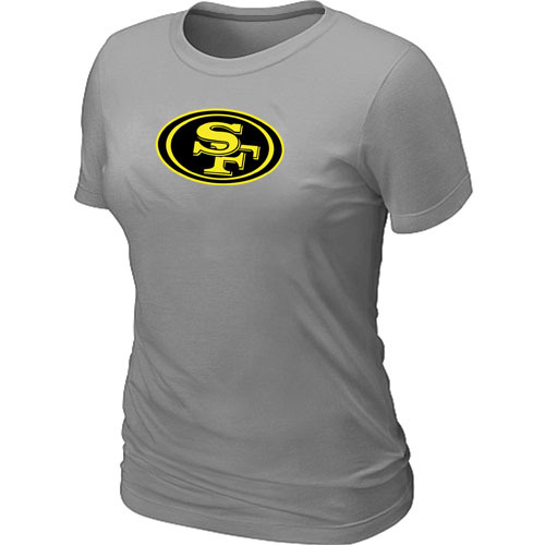  San Francisco 49 ers Neon Logo Charcoal Womens L- Grey Tshirt 71 