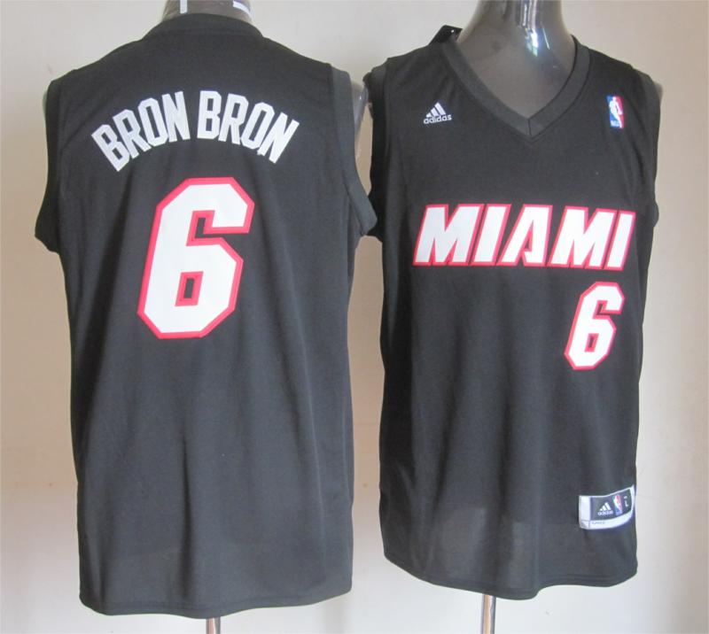 Adidas Miami Heat #6 Bron James black jersey.JPG