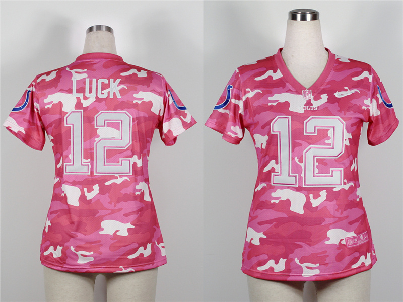 Nike NFL Women Indianapolis Colts #12 Luck Pink Camo Jersey