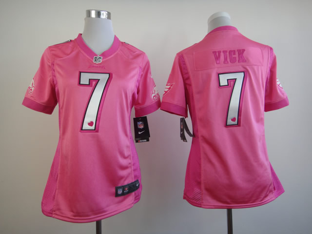 NFL Philadelphia Eagles #7 Vick Women Pink Jersey