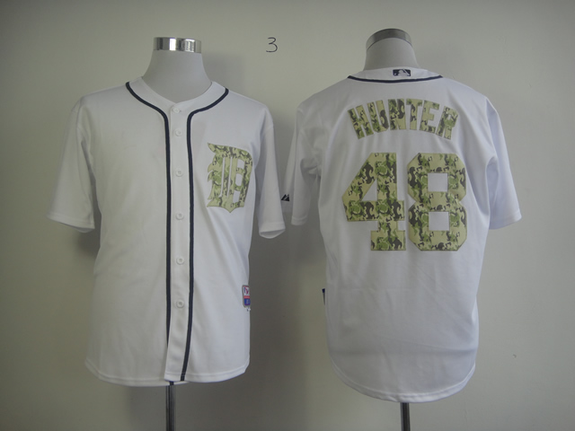 MLB Detroit Tigers #48 Hunter white jersey