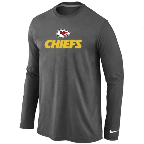 Nike Kansas City Chiefs Authentic Logo Long Sleeve T-Shirt D.Grey