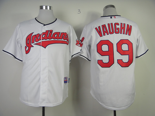 MLB Cleveland Indians #99 Vaughn Jersey White