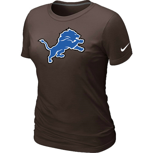  Detroit Lions Brown Womens Logo TShirt 68 