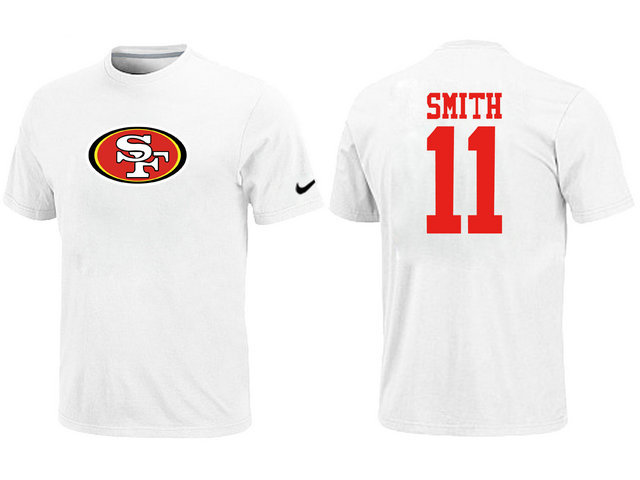  Nike San Francisco 49 ers 11 SMITH Name& Number TShirt White 160 