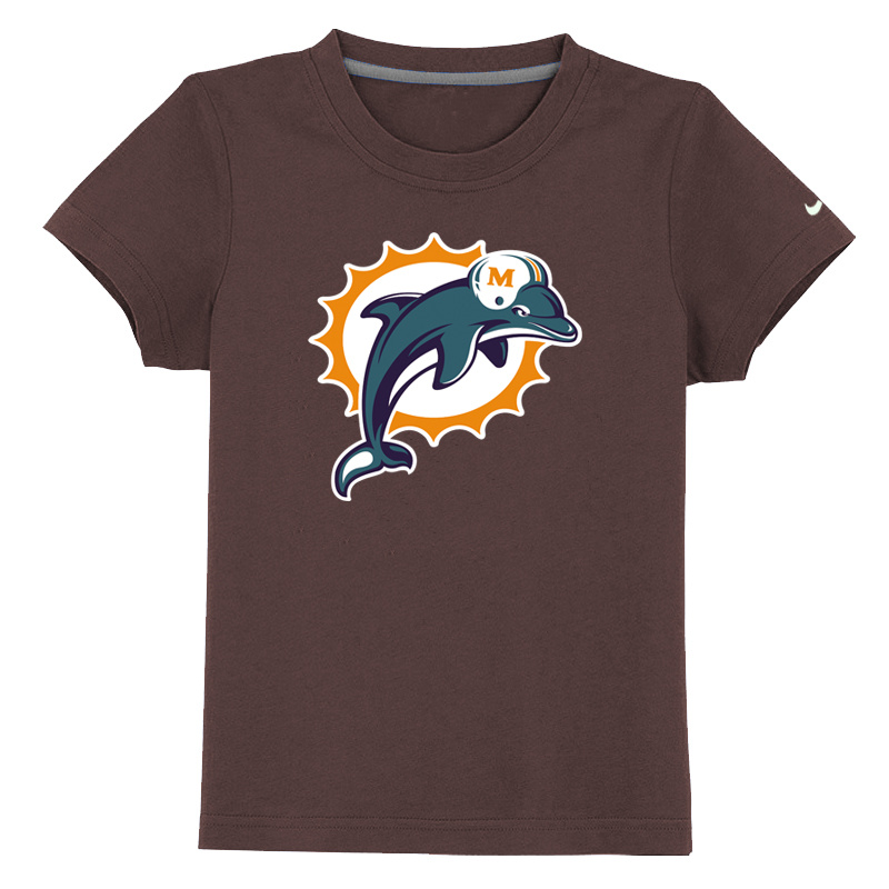 Miami Dolphins Sideline Legend Authentic Youth Logo T Shirt brown
