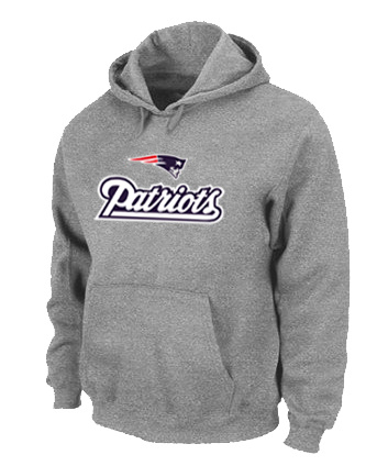 New England Patriots Authentic Logo Pullover Hoodie Grey