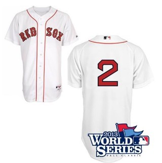 Boston Red Sox Authentic #2 Jacoby Ellsbury Home Jersey white 2013 World Series Patch