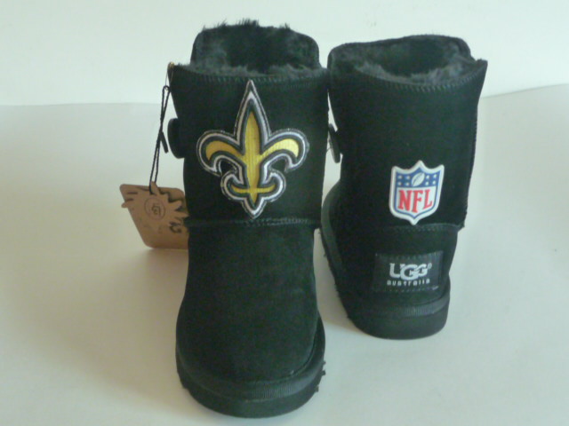 Kids NFL New Orleans Saints Black Boots