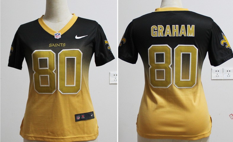 Nike NFL Orleans Saints #80 Graham Brees Womens Drift Fashion Jersey