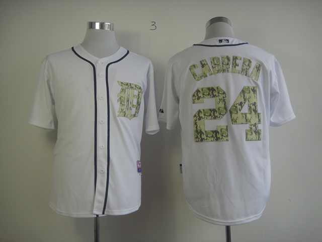 MLB Detroit Tigers #24 Cabrera white jersey