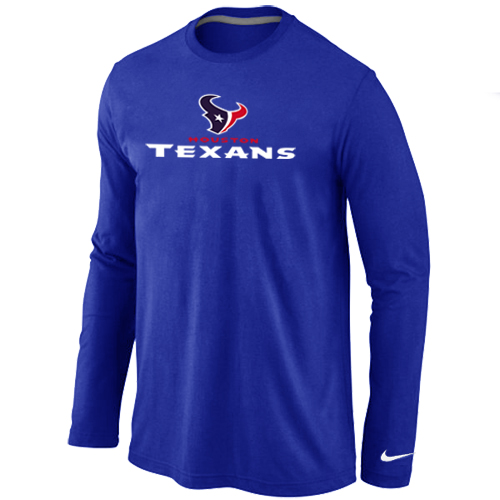 Nike Houston Texans Authentic Logo Long Sleeve T-Shirt Blue