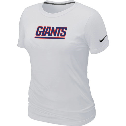  Nike New York Giants Authentic Logo Womens TShirt White 11 