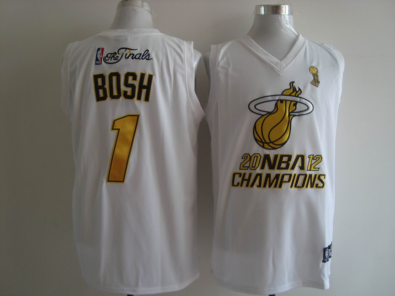2013 NBA champion Miami Heat #1 Bosh the Finals White Color Jersey
