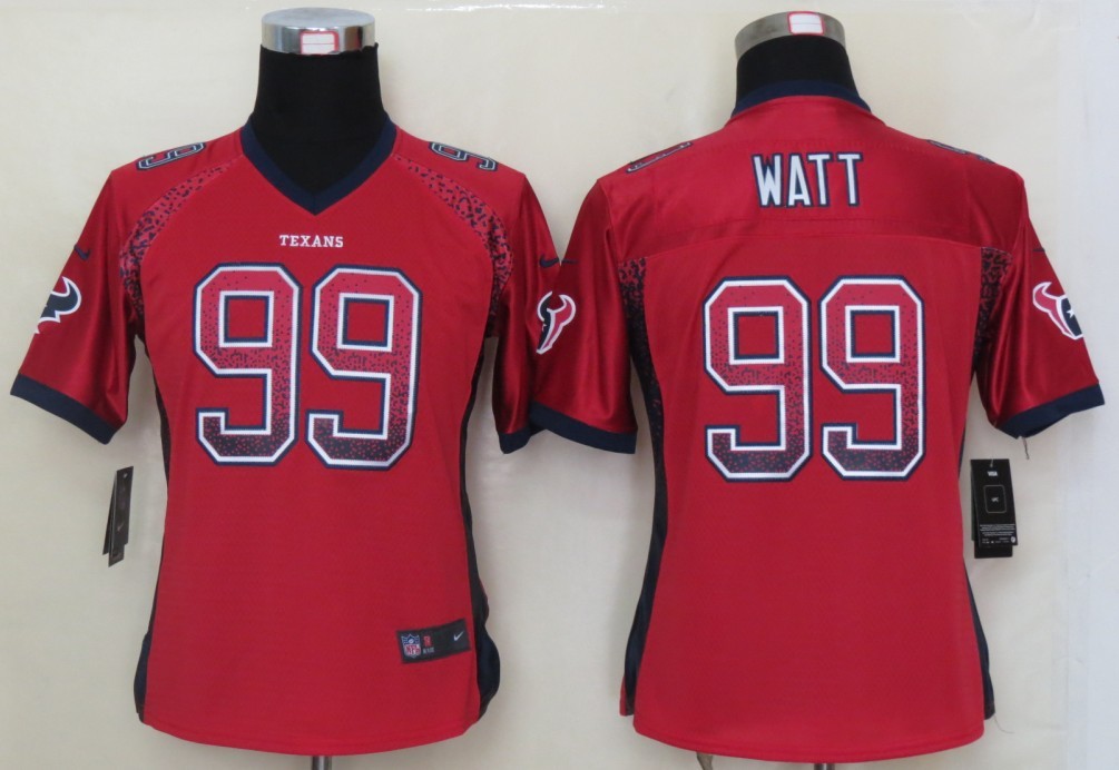 Women 2013 NEW Nike Houston Texans 99 Watt Drift Fashion Red Elite Jerseys