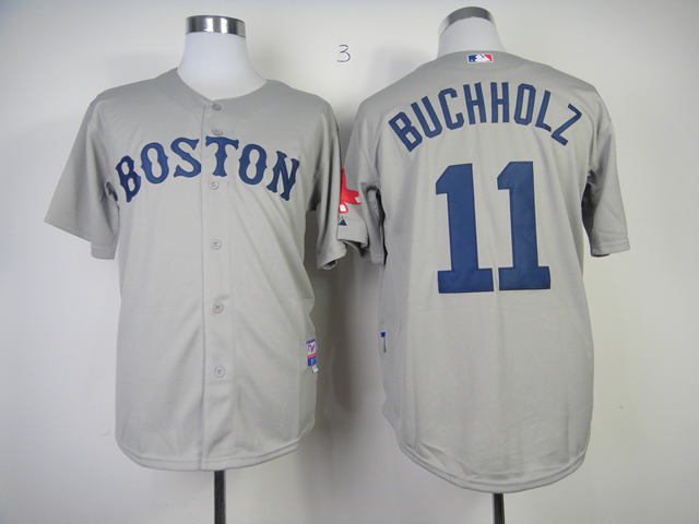 MLB Boston Red Sox #11 Clay Buchholz Grey Jersy