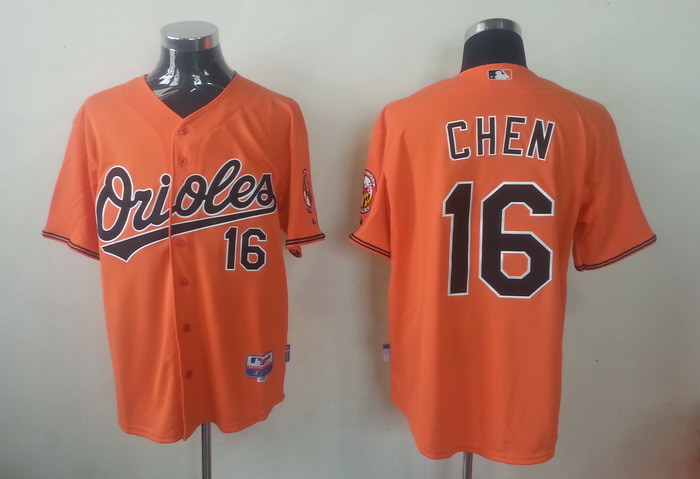 MLB baltimore orioles #16 Chen Orange  Jersey