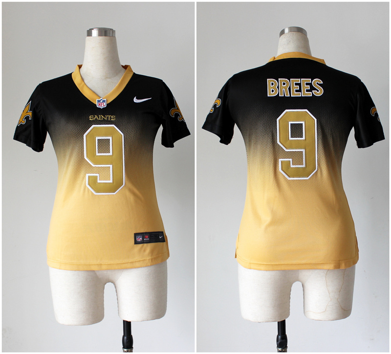 Nike nfl Orleans Saints #9 Drew Brees Womens Drift Fashion Jersey